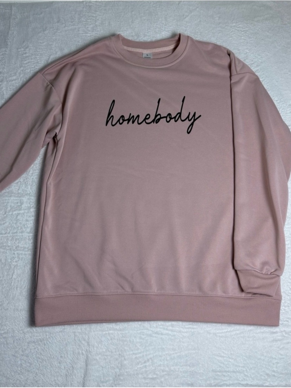 Homebody Graphic Pullover Sweatshirt - Dusty Pink Size Large